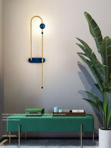 Modern Electrical Circuit LED Wall Sconce with Minimalist Rotating Arms Gold and Blue Wall Lamp