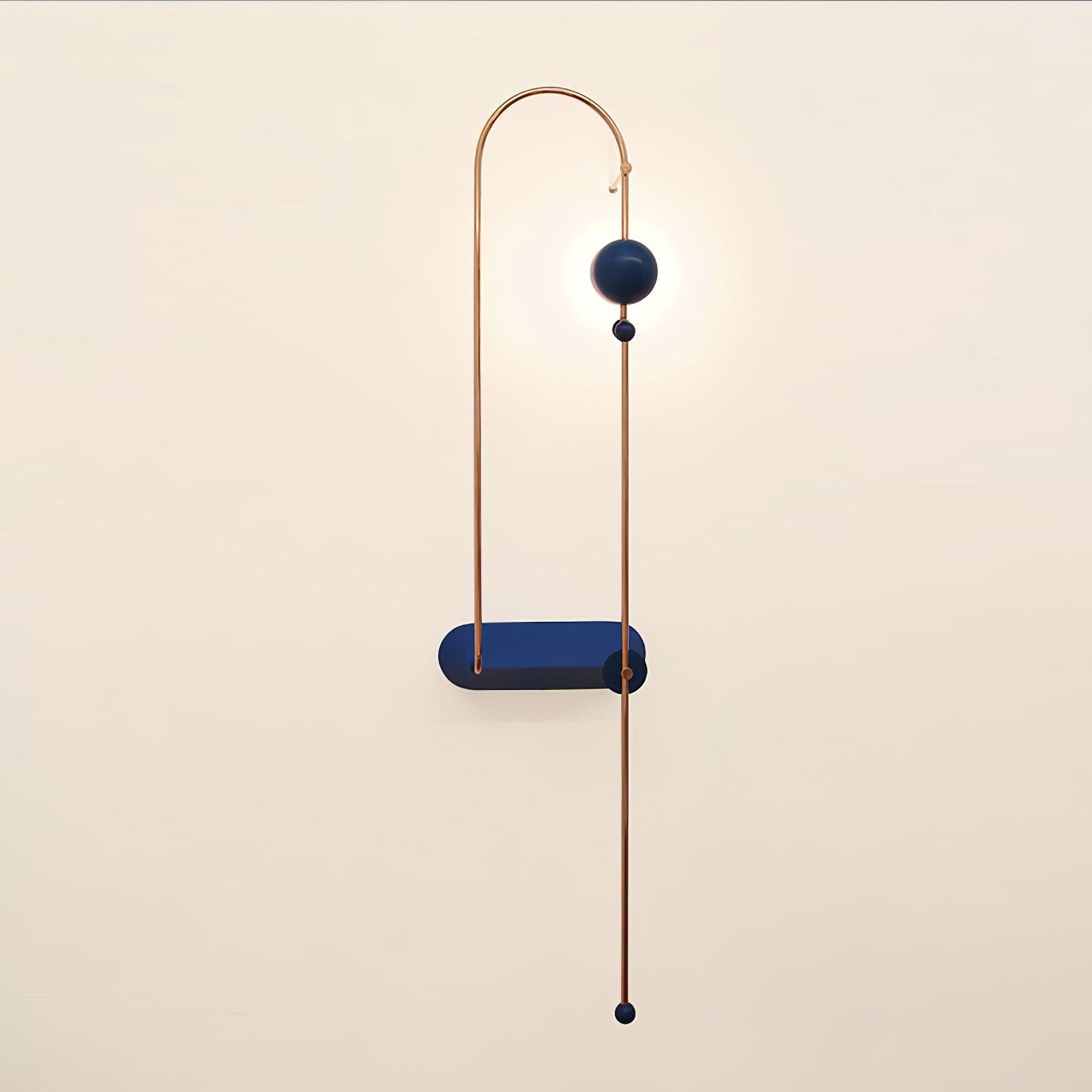 Modern Electrical Circuit LED Wall Sconce with Minimalist Rotating Arms Gold and Blue Wall Lamp