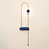 Modern Electrical Circuit LED Wall Sconce with Minimalist Rotating Arms Gold and Blue Wall Lamp