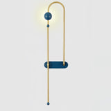Modern Electrical Circuit LED Wall Sconce with Minimalist Rotating Arms Gold and Blue Wall Lamp