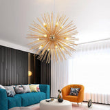 Modern Electroplated Aluminum Globe Pendant Lighting Twelve Light Chandelier for Living Room and Dining Areas