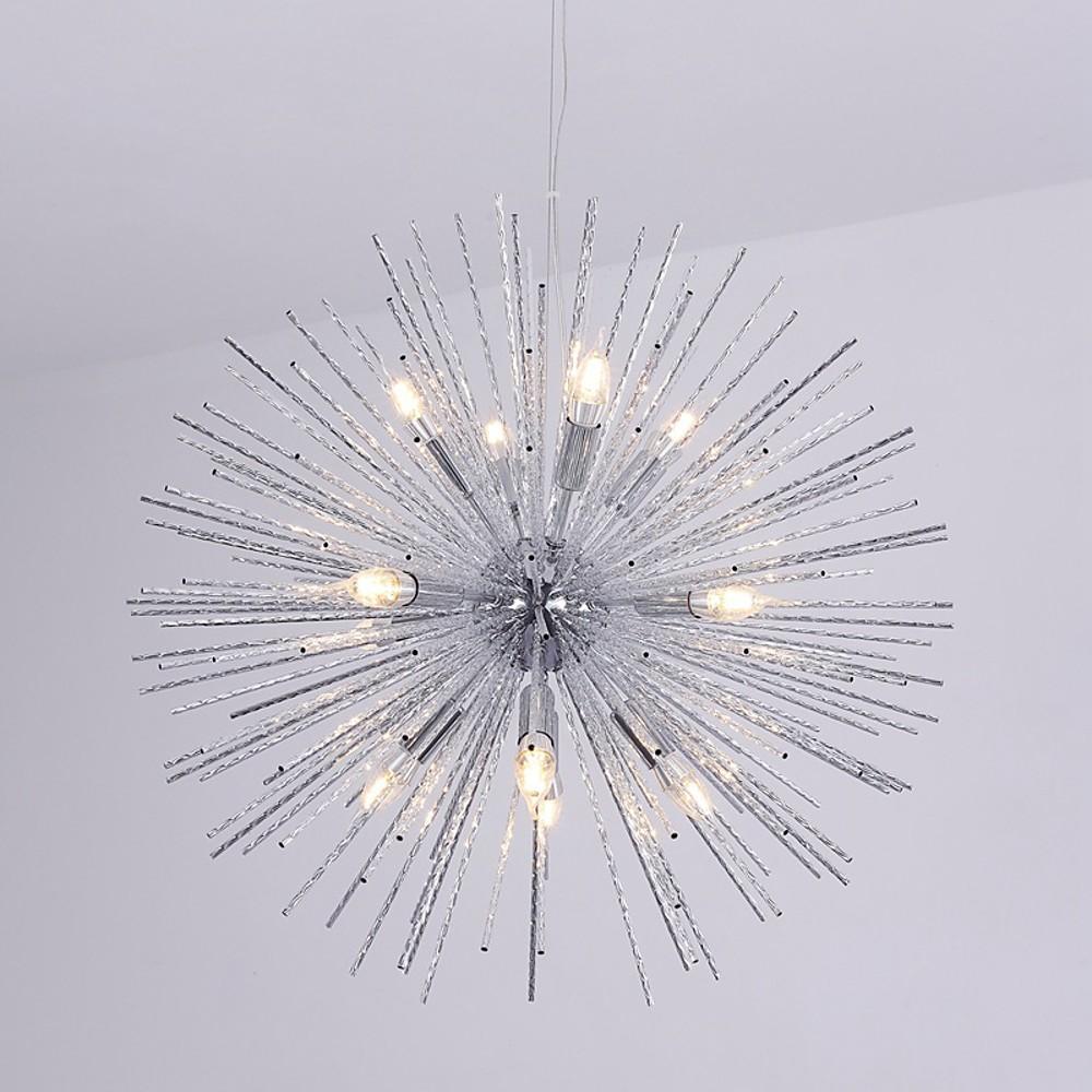 Modern Electroplated Aluminum Globe Pendant Lighting Twelve Light Chandelier for Living Room and Dining Areas