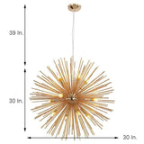 Modern Electroplated Aluminum Globe Pendant Lighting Twelve Light Chandelier for Living Room and Dining Areas