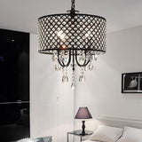 Modern Electroplated Metal Crystal Chandelier 4 Light Kitchen Pendant Lighting for Dining Room