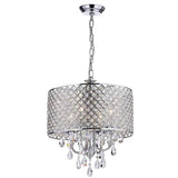 Modern Electroplated Metal Crystal Chandelier 4 Light Kitchen Pendant Lighting for Dining Room