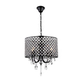 Modern Electroplated Metal Crystal Chandelier 4 Light Kitchen Pendant Lighting for Dining Room