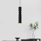 Modern Electroplated Metal Cylindrical LED Pendant Light with Adjustable Cable for Home Decor