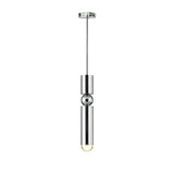 Modern Electroplated Metal Cylindrical LED Pendant Light with Adjustable Cable for Home Decor