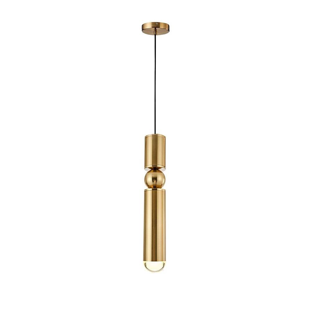 Modern Electroplated Metal Cylindrical LED Pendant Light with Adjustable Cable for Home Decor