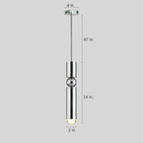 Modern Electroplated Metal Cylindrical LED Pendant Light with Adjustable Cable for Home Decor