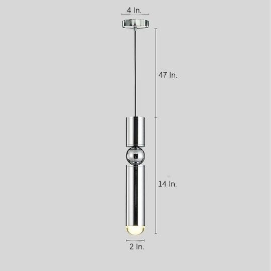 Modern Electroplated Metal Cylindrical LED Pendant Light with Adjustable Cable for Home Decor