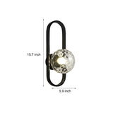 Modern Elliptical Iron Wall Sconce with Creative Glass Shade for Living Room and Bathroom Vanity Lighting
