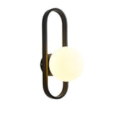 Modern Elliptical Iron Wall Sconce with Creative Glass Shade for Living Room and Bathroom Vanity Lighting