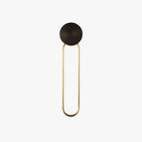 Modern Elliptical LED Wall Sconce Brass and Acrylic Minimalist Lighting Fixture for Interior Decor