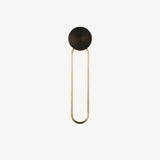 Modern Elliptical LED Wall Sconce Brass and Acrylic Minimalist Lighting Fixture for Interior Decor
