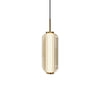 Modern Elma Linear Glass Cylinder LED Pendant Lighting Gold Finished Hanging Ceiling Lamp for Dining Room