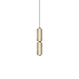 Modern Elma Linear Glass Cylinder LED Pendant Lighting Gold Finished Hanging Ceiling Lamp for Dining Room
