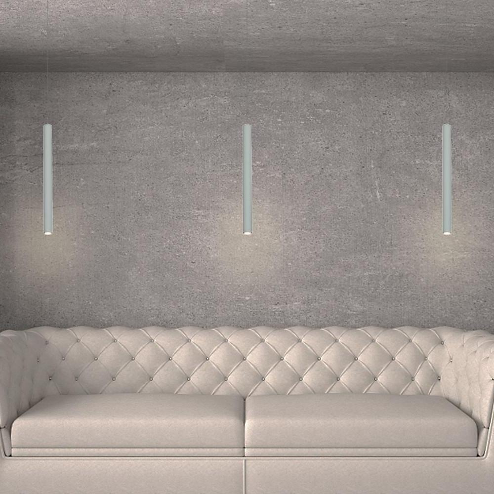 Modern Elongated Cylinder LED Pendant Light Slim Tube Hanging Ceiling Lamp for Kitchen Island