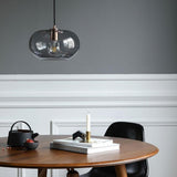 Modern Elongated Glass Globe Pendant Light Nordic LED Hanging Ceiling Lamp for Kitchen Island
