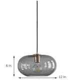 Modern Elongated Glass Globe Pendant Light Nordic LED Hanging Ceiling Lamp for Kitchen Island