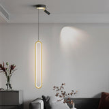 Modern Elongated LED Pendant Light with Adjustable Spotlight for Kitchen Island and Dining Room