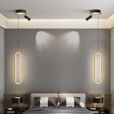 Modern Elongated LED Pendant Light with Adjustable Spotlight for Kitchen Island and Dining Room