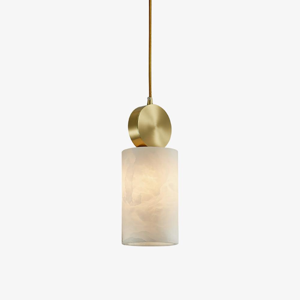 Modern Etruscan Alabaster Pendant Light Luxury Brass Hanging Lamp for Living Room Dining Area