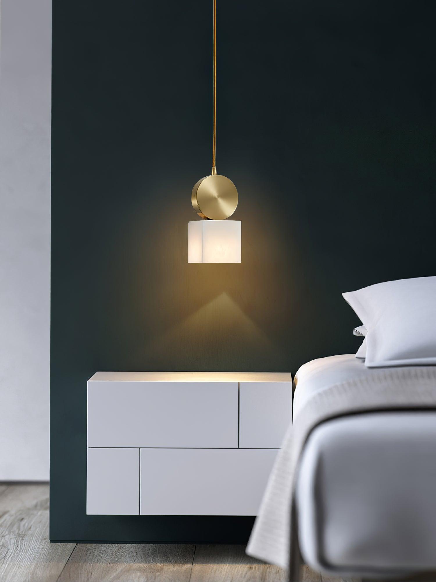 Modern Etruscan Alabaster Pendant Light Luxury Brass Hanging Lamp for Living Room Dining Area