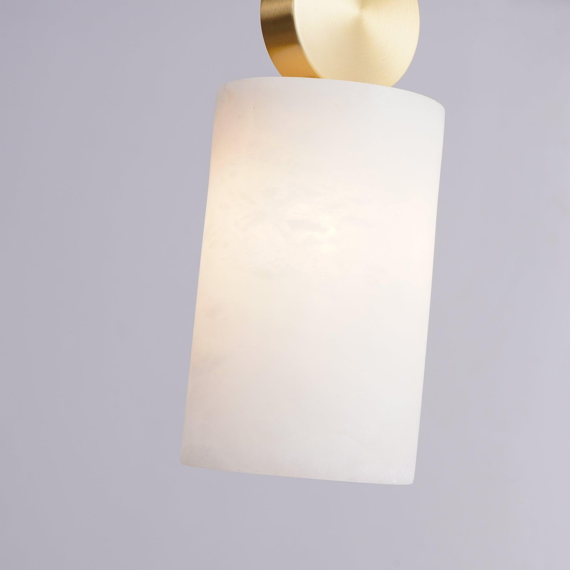 Modern Etruscan Alabaster Pendant Light Luxury Brass Hanging Lamp for Living Room Dining Area