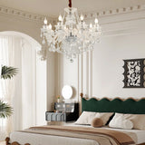 Modern European Glass Crystal Candle Chandelier for Dining Room and Bedroom