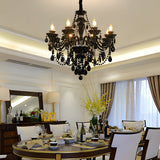 Modern European Glass Crystal Candle Chandelier for Dining Room and Bedroom