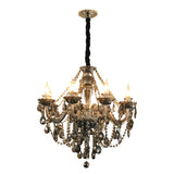 Modern European Glass Crystal Candle Chandelier for Dining Room and Bedroom