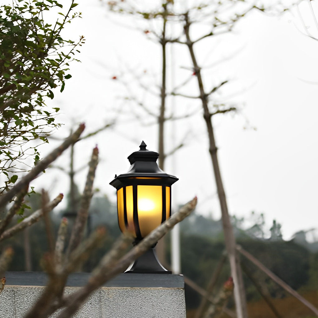 Modern European Outdoor Post Lights Waterproof Aluminum Fence Lamp for Garden and Path Matte Black Finish