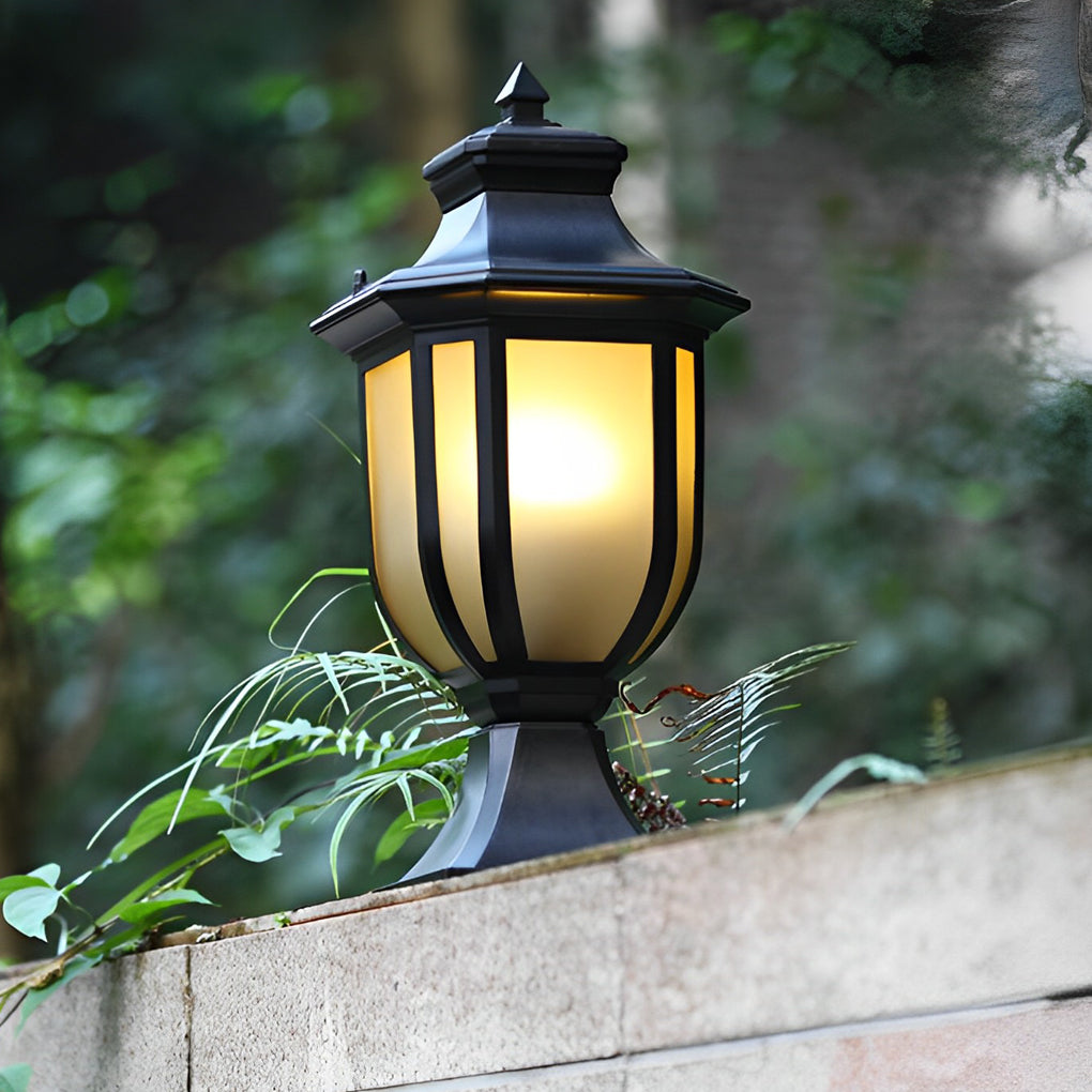 Modern European Outdoor Post Lights Waterproof Aluminum Fence Lamp for Garden and Path Matte Black Finish