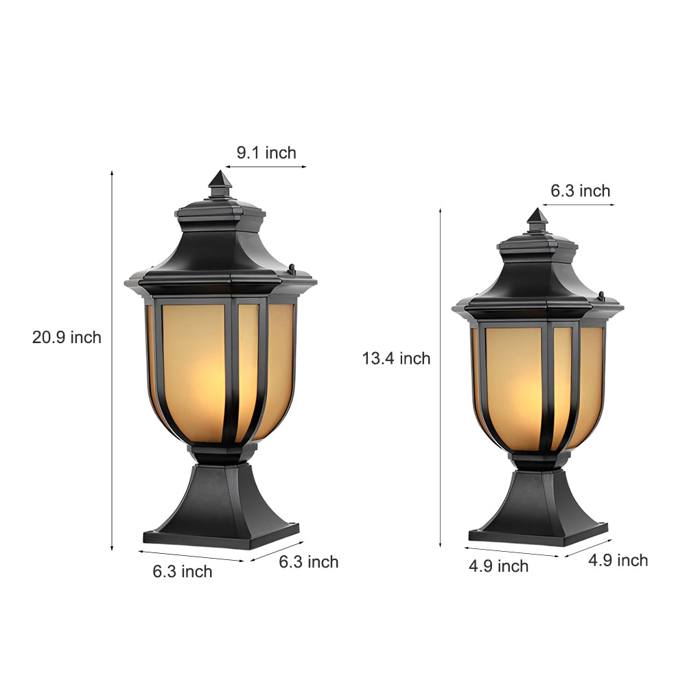 Modern European Outdoor Post Lights Waterproof Aluminum Fence Lamp for Garden and Path Matte Black Finish