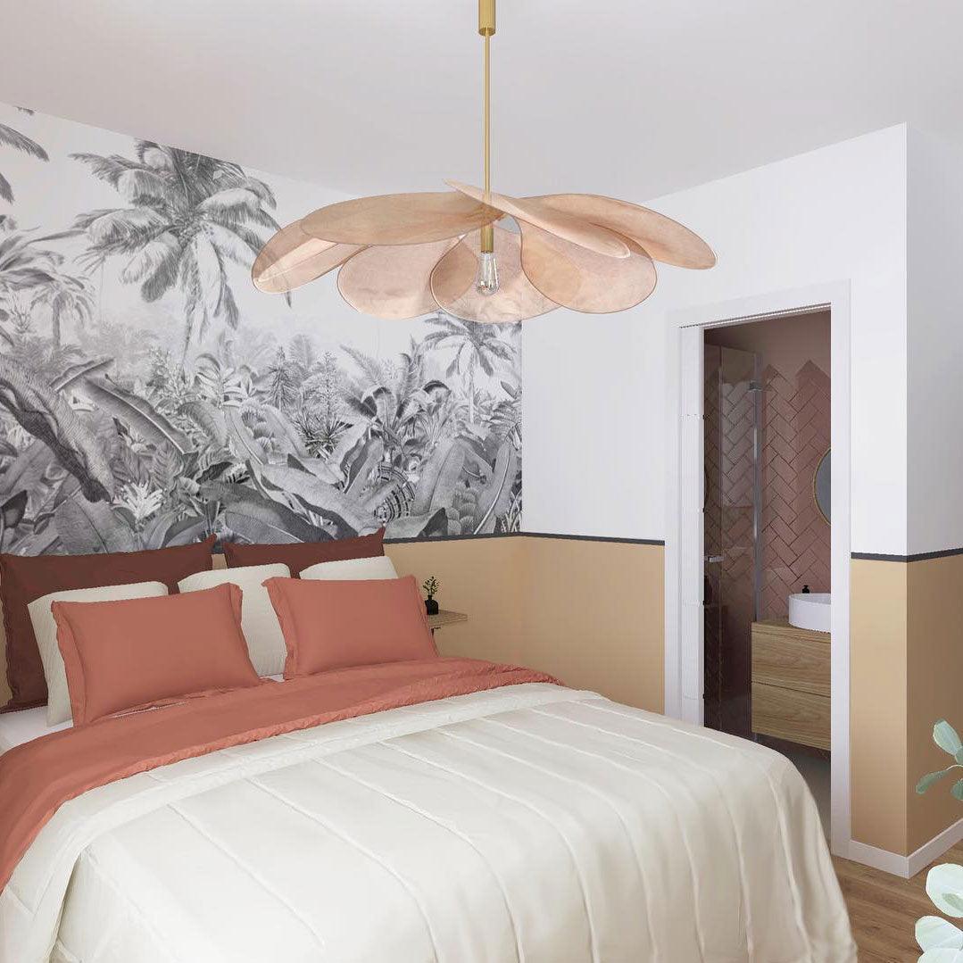 Modern Fabric Floral Petal Pendant Light for Elegant Living Room and Bedroom Lighting