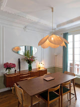 Modern Fabric Floral Petal Pendant Light for Elegant Living Room and Bedroom Lighting
