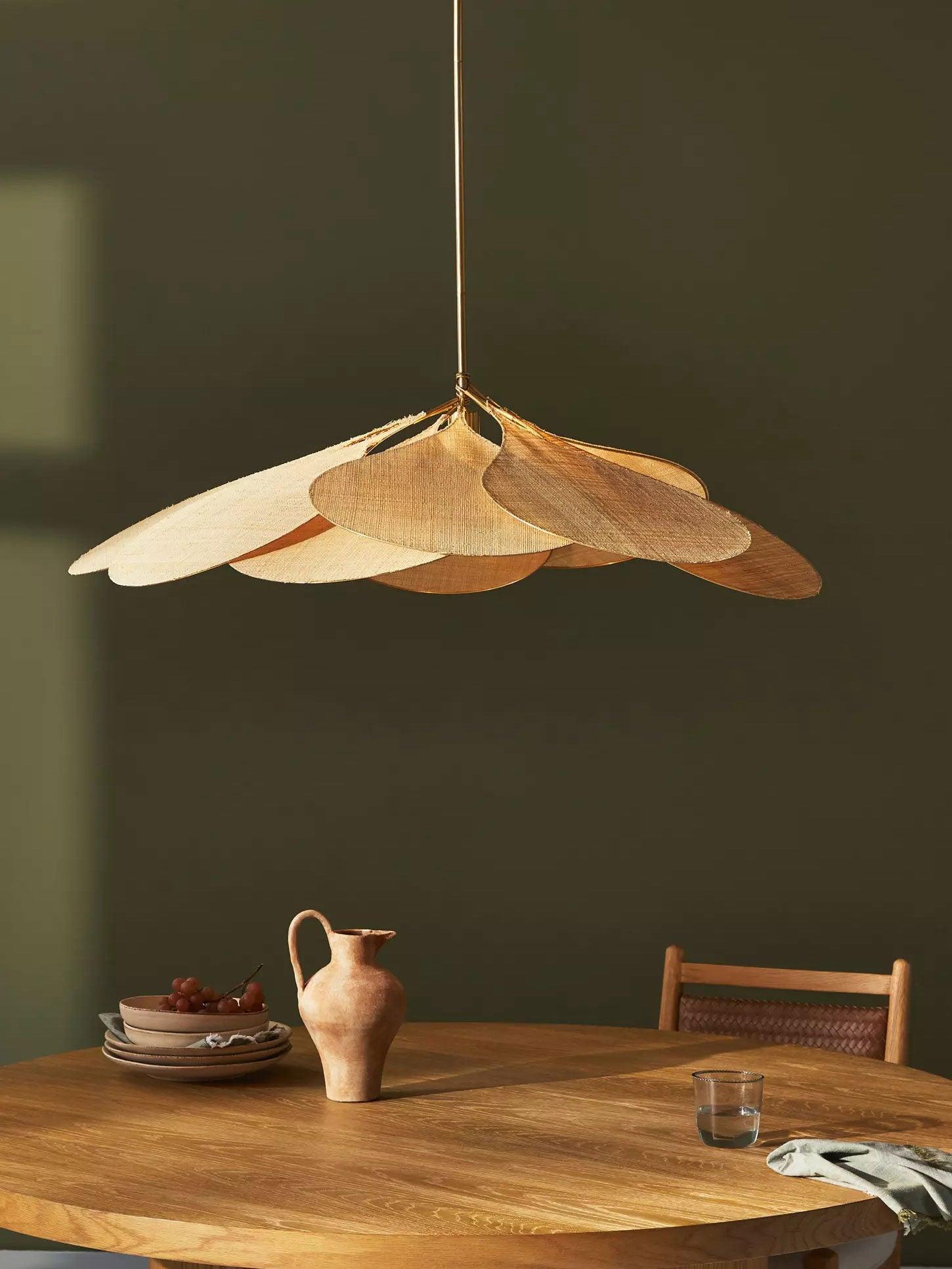 Modern Fabric Floral Petal Pendant Light for Elegant Living Room and Bedroom Lighting