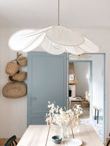Modern Fabric Floral Petal Pendant Light for Elegant Living Room and Bedroom Lighting
