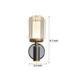 Modern Faceted Acrylic Wall Sconce Black Aluminum LED Arm Light for Bedroom Living Room