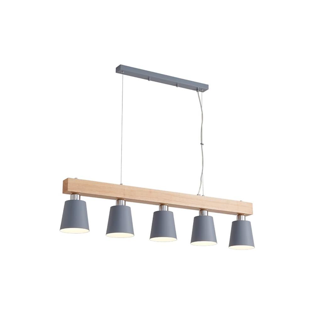 Modern Farmhouse Wood Bamboo Metal Row Pendant Light for Kitchen Island and Dining Room