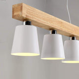 Modern Farmhouse Wood Bamboo Metal Row Pendant Light for Kitchen Island and Dining Room