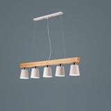 Modern Farmhouse Wood Bamboo Metal Row Pendant Light for Kitchen Island and Dining Room
