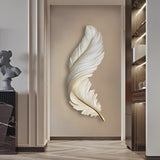 Modern Feather Design LED Wall Lamp with Remote Control and USB Power for Elegant Home Decor