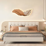 Modern Feather Design LED Wall Lamp with Remote Control and USB Power for Elegant Home Decor