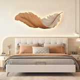 Modern Feather Design LED Wall Lamp with Remote Control and USB Power for Elegant Home Decor