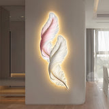 Modern Feather LED Decorative Wall Painting with USB Power and Remote Control