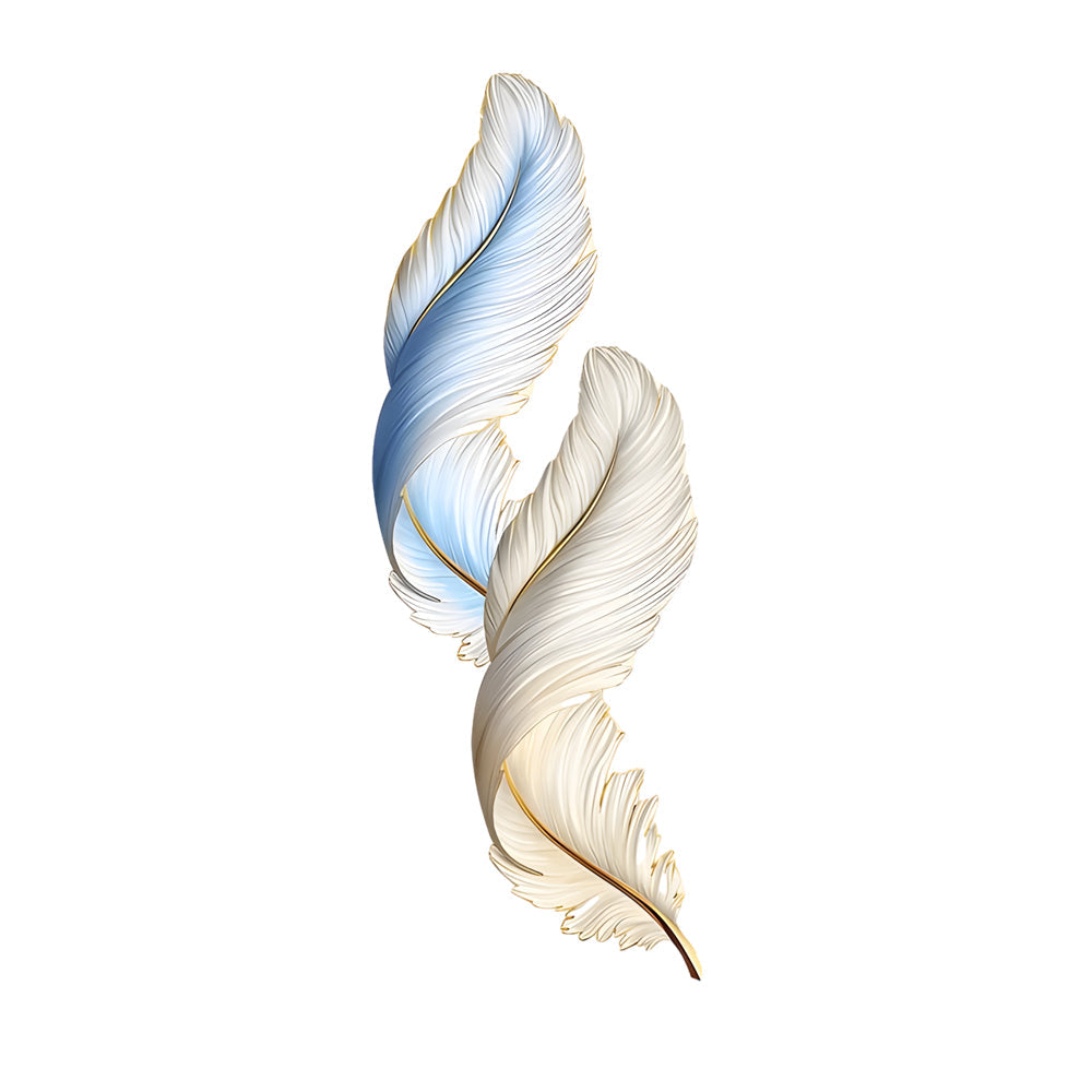 Modern Feather LED Decorative Wall Painting with USB Power and Remote Control