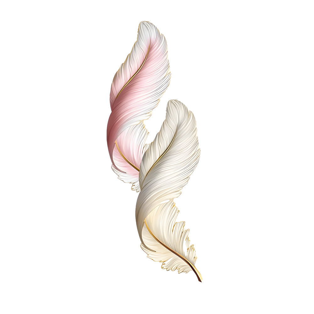 Modern Feather LED Decorative Wall Painting with USB Power and Remote Control