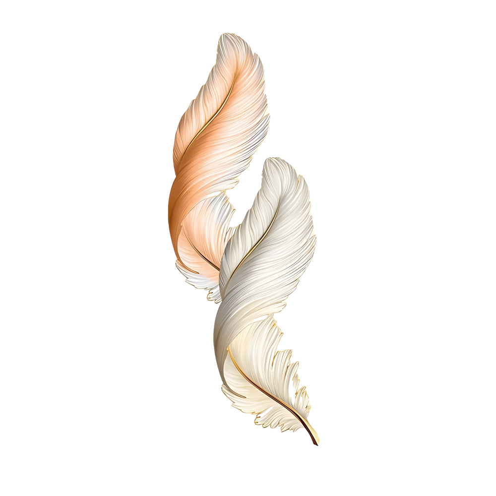 Modern Feather LED Decorative Wall Painting with USB Power and Remote Control